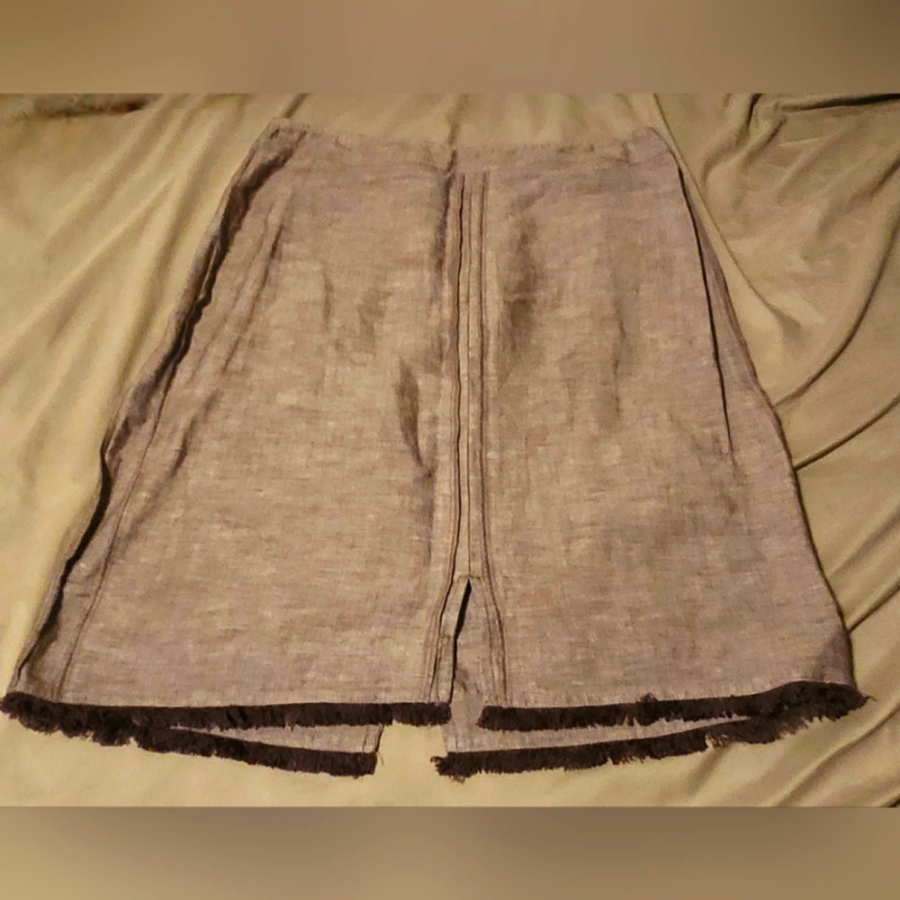 NIC+Zoe A-line Skirt with Fringe Hem - Picture 1 of 5